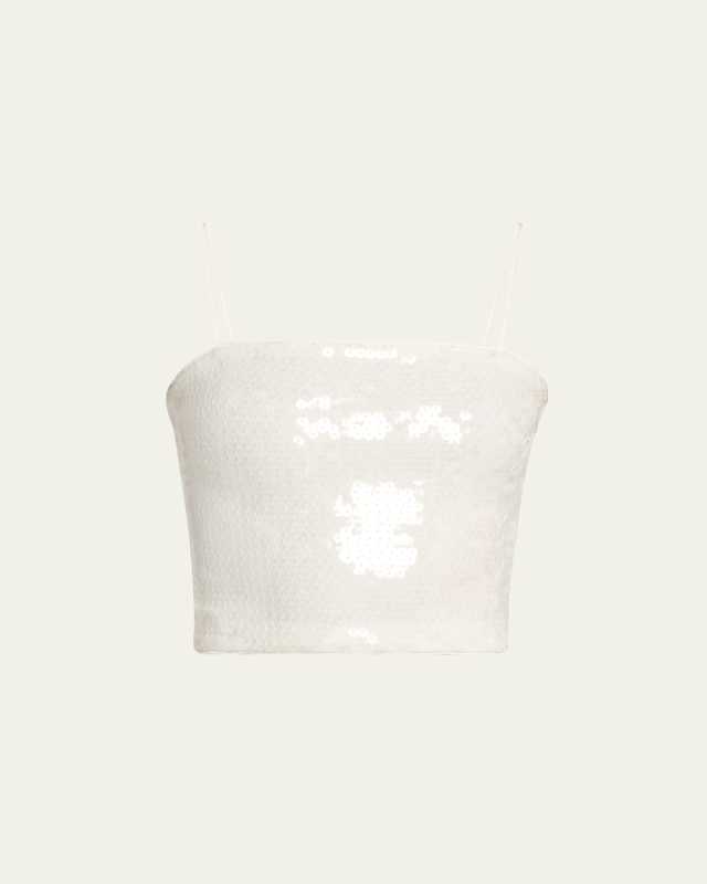 Ceresi Sequined Spaghetti-Strap Bandeau Top